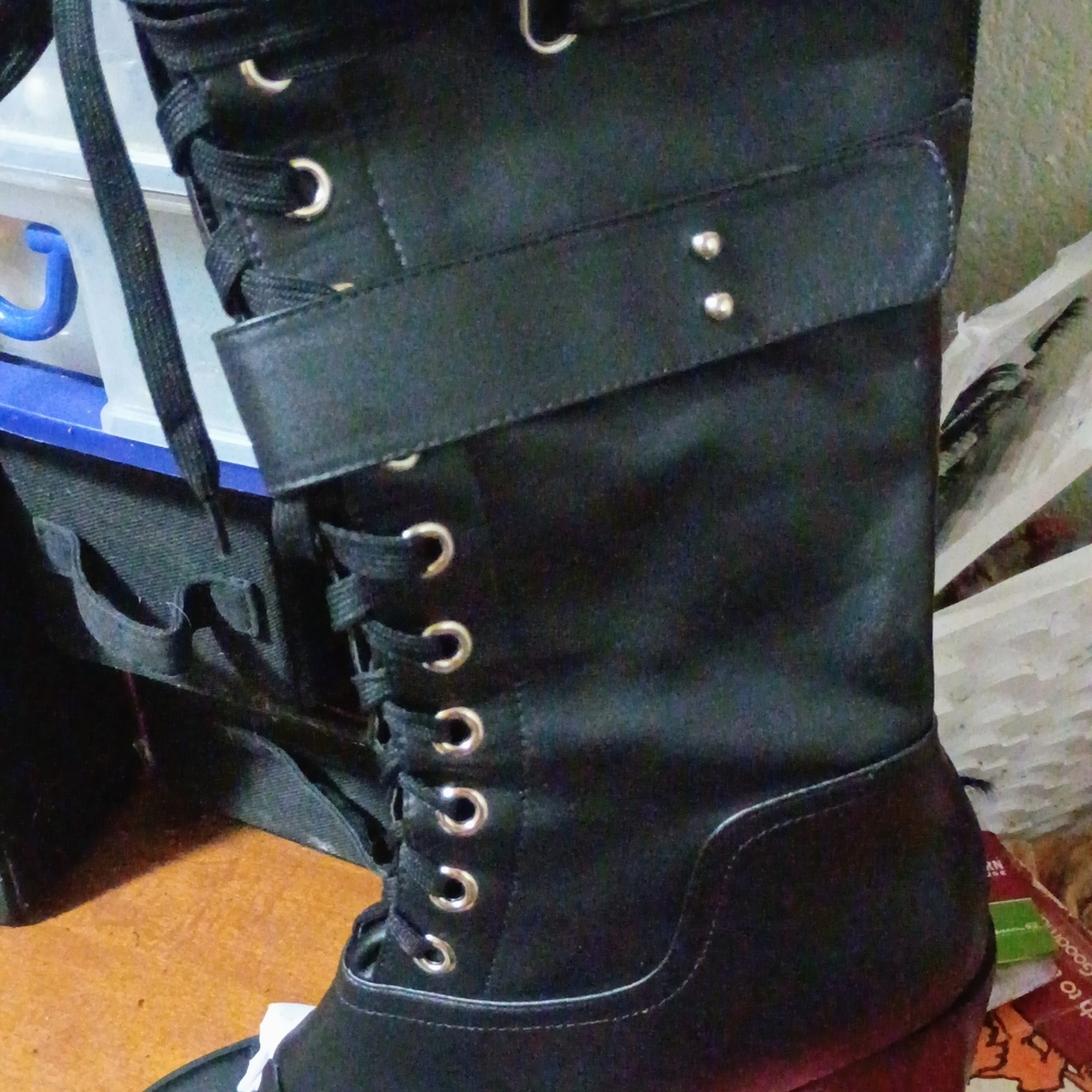 AKIRA Black Lace Up Boots
